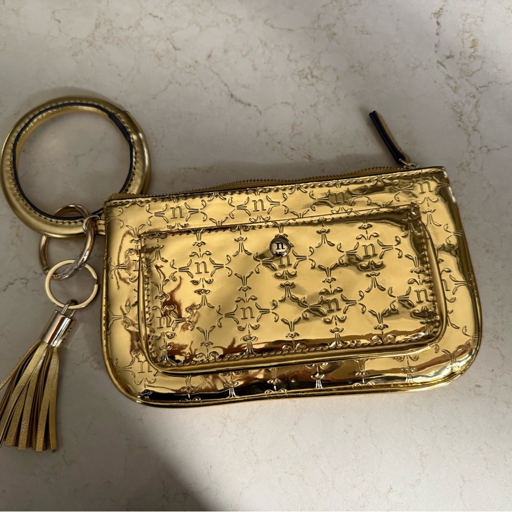 Nanette Lepore Year of the Dragon Metallic Gold Purse